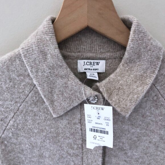 NWT J.Crew Rhinestone-button sweater-polo in extra-soft yarn - Picture 5 of 6